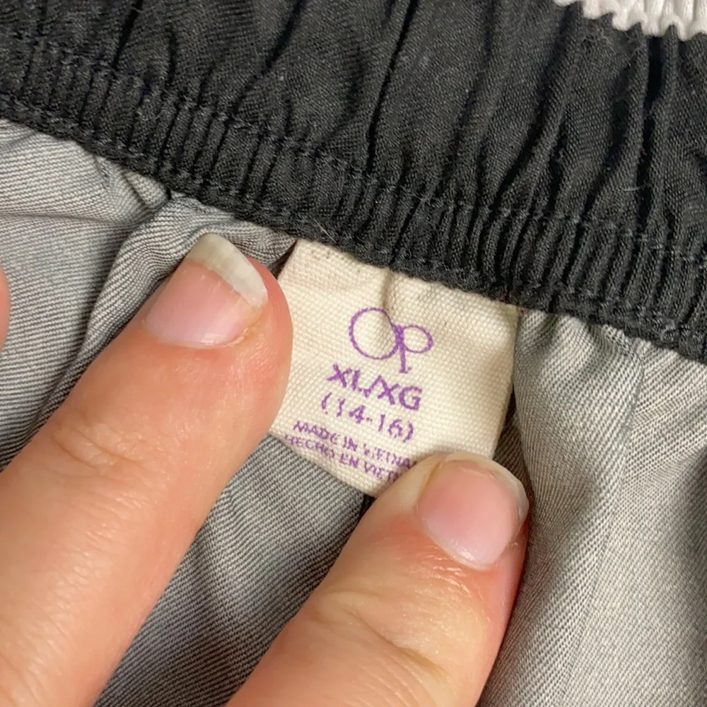 OP XL Black White Swimsuit Shorts